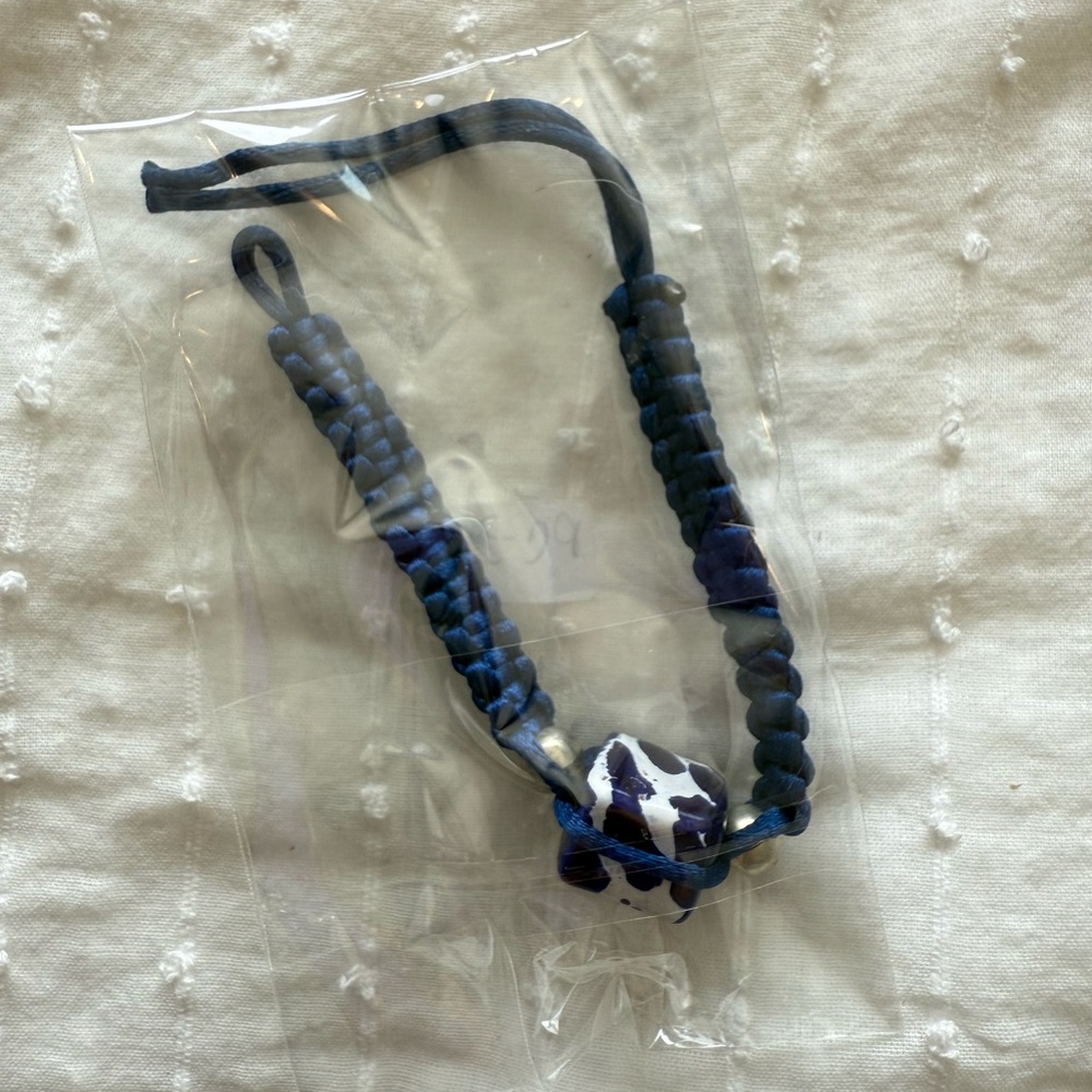 Blue and White Braided Bracelet